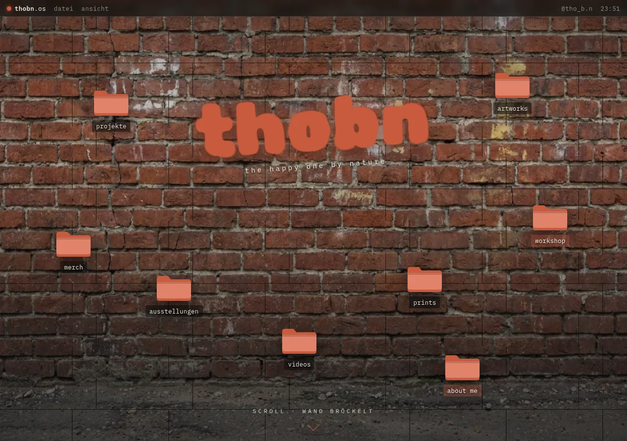 Screenshot der Website von THOBN OS